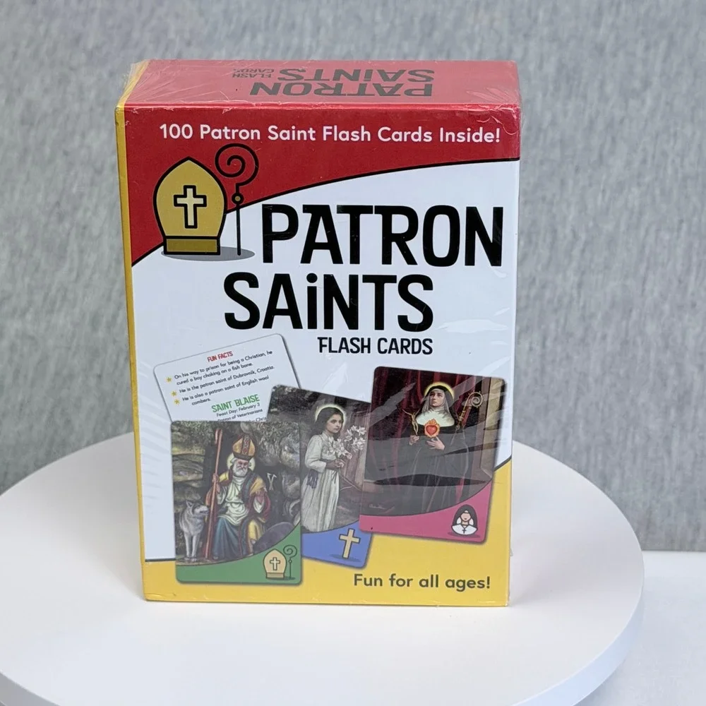 Patron Saint Flash Cards 100 Count Illustrated Catholic Educational Game New